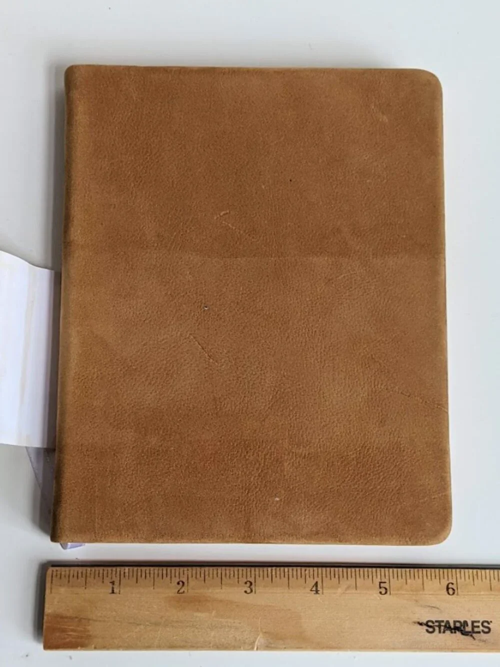 One Yellow Brown Leather Journal Notebook, 208 Smooth Ivory Pages